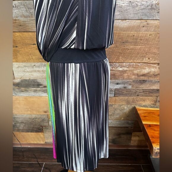 Maggy London Rainbow Surplice Midi Dress - Picture 5 of 16